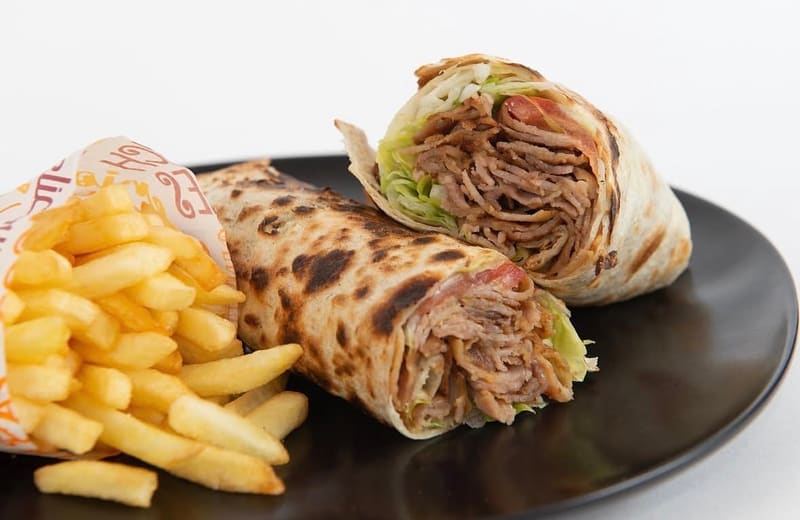 Galette kebab et cornet de frites